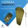 Alpin Loacker Waterproof sleeping bag cover in olive green with pack sack