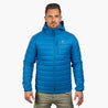 Alpin Loacker calda giacca invernale da uomo con cappuccio in blu