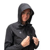 Alpin Loacker musta ulkoilutakki naisten vedenpitävä hupulla, hardshell takki naisten sadetakki hupulla naisten